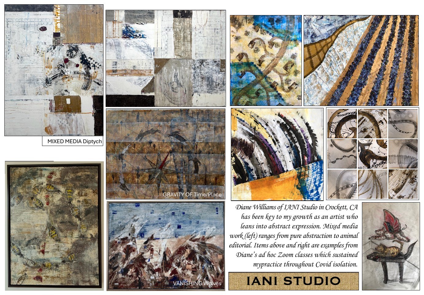 IANI Studio work — mixed media diptychs and abstraction
